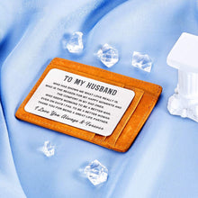 Load image into Gallery viewer, Husband Hubby Christmas Wedding Anniversary Giftss Engraved Wallet Insert Card for Him from Her Boyfriend Fiancee Birthday Engagement Wedding Valentines Day Mini Love Note Present for Men