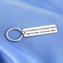 Load image into Gallery viewer, Long Distance Relationship Keychain Valentines Day Gift for Boyfriend Girlfriend Birthday Wedding Anniversary Present for Him Her Husband Wife Going Moving Away Hubby Wifey Far Apart Travel Christmas