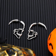 Load image into Gallery viewer, 2/6/7 Pairs Halloween Ghost Skeleton Dangle Earrings Assorted Pumpkin Spider Black Cat Bat Cobweb Spiderweb Faux Leather Earring Studs Sets Gifts for Girls Women Ladies Her Halloween Theme Party