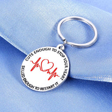 Load image into Gallery viewer, Funny Nurse Valentines Gifts Keychain for Women Men Nursing Day Week Students Graduation LPN RN Coworker Friends Nurse Practitioner Doctor Mom Dad Birthday Christmas Cute Enough to Stop Your Heart