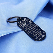 Load image into Gallery viewer, Inspirational My Son Keychain Christmas Gift from Mom Birthday Graduation Present for Teen Boy from Stepmom Mother in Law for Him Teenage Back to School Never Forget How Much I Love You Believe in You