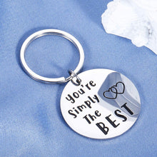 Load image into Gallery viewer, Couple Gifts for Him Her Wedding Anniversary Keychain for Boyfriend Girlfriend Birthday Best Friend Graduation for Schitts C Fans Lover Husband Wife Women Men You’re Simply The Best Keyring