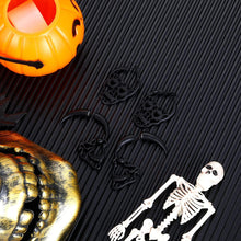 Load image into Gallery viewer, 2/6/7 Pairs Halloween Ghost Skeleton Dangle Earrings Assorted Pumpkin Spider Black Cat Bat Cobweb Spiderweb Faux Leather Earring Studs Sets Gifts for Girls Women Ladies Her Halloween Theme Party