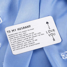 Load image into Gallery viewer, to My Husband Valentine’s Day Gift for Hubby Birthday Anniversary Wallet Insert Card Groom Wedding Honeymoon Worse Half Mini Love Note from Bride Wife for Boyfriend Men Him Father’s Day