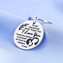 Load image into Gallery viewer, Daughter Keychain Christmas Gift from Mom Grandma Valentines Gifts to Girls Daughters in Law Birthday Graduation Wedding Mothers Day Step Mother Encouragement Present for Women Teen I Love You