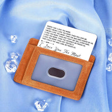 Load image into Gallery viewer, Valentines Day Gifts for Husband Boyfriend Wedding Anniversary Wallet Insert Card from Wife Girlfriend Groom Bride Couple Birthday Engraved Mini Love Note for Him Her Christmas Women Men Deployment