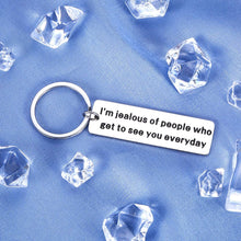 Load image into Gallery viewer, Long Distance Relationship Keychain Valentines Day Gift for Boyfriend Girlfriend Birthday Wedding Anniversary Present for Him Her Husband Wife Going Moving Away Hubby Wifey Far Apart Travel Christmas