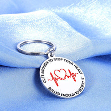 Load image into Gallery viewer, Funny Nurse Valentines Gifts Keychain for Women Men Nursing Day Week Students Graduation LPN RN Coworker Friends Nurse Practitioner Doctor Mom Dad Birthday Christmas Cute Enough to Stop Your Heart