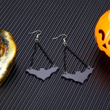 Load image into Gallery viewer, 2/6/7 Pairs Halloween Ghost Skeleton Dangle Earrings Assorted Pumpkin Spider Black Cat Bat Cobweb Spiderweb Faux Leather Earring Studs Sets Gifts for Girls Women Ladies Her Halloween Theme Party