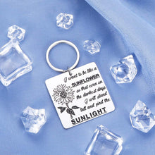 Load image into Gallery viewer, Inspirational Sunflower Keychain Spiritual Floral Gift for Women Birthday Teenage Girls Friendship Sister Graduation Best Friend on Christmas Valentines Day Anniversary Sunshine Car Accessories