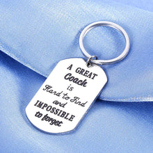 Load image into Gallery viewer, Valentines Day Gifts for Coach Birthday Keychain Men Women Basketball Football Baseball Swimming Coach Thank You Present from Boys Girls A Great Coach Is Hard to Find Referee New Year Keyring