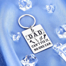 Load image into Gallery viewer, Dad Valentine's Day Gifts Fathers Day Keychain for Step Daddy Birthday Father in Law Wedding Present for Papa Christmas Retirement Tool Key Chain If Dad Cant Fix It No One Can Funny Keyring