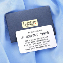 Load image into Gallery viewer, Valentine’s Day Gifts for Boyfriend Husband Birthday Wallet Insert Card from Girlfriend Wife Groom Bride Wedding Anniversary I Love You Note Deployment Engagement Present Fiance Fiancee