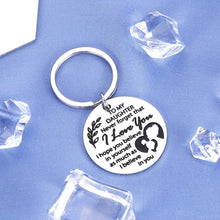 Load image into Gallery viewer, Daughter Keychain Christmas Gift from Mom Grandma Valentines Gifts to Girls Daughters in Law Birthday Graduation Wedding Mothers Day Step Mother Encouragement Present for Women Teen I Love You