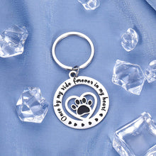 Load image into Gallery viewer, Pet Memorial Keychain Dog Cat Loss Sympathy Gift for Dogs Pet Remembrance Keepsake Jewelry for Women Men Kids Christmas Once by My Side Forever in My Heart Keyring Charm