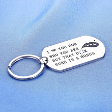 Load image into Gallery viewer, Funny Couple Keychain Boyfriend Husband Men Christmas Gifts from Girlfriend Wife Women I Love You for Who You are But That Sexy Lover Birthday Keychains Gift Keyring Present