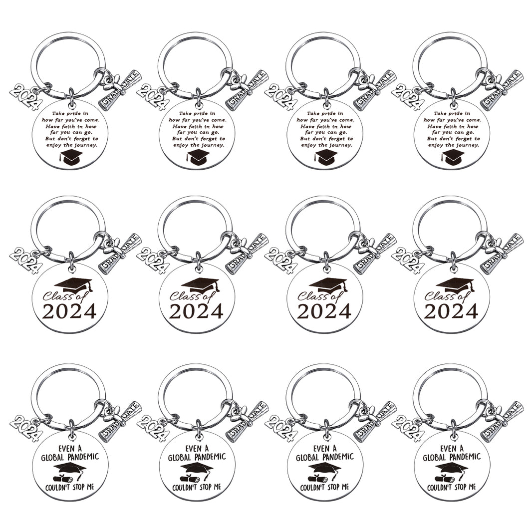 12 Pcs Class of 2023 Gifts Graduation Keychain 2023 Bulk Graduation Gifts for Her Cool Graduation Gifts for Him Graduate Gifts End of Year Student Gifts from Teacher Bulk Graduation Party Decorations