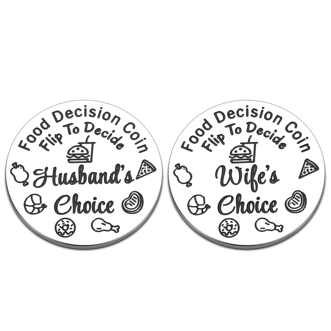 Funny Valentines Day Gifts for Her Him Destiny Flip Coin Gift for Men Women Birthday Gifts for Husband Wife to Be Food Decision Coin Anniversary Wedding Gifts for Couples Unique House Warming Gifts