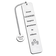 Load image into Gallery viewer, Great Leaders Bookmarks for Women Boss Gifts for Men Bosses Day Gifts Thank You Gift Retirement Gifts Appreciation Gifts for Boss Mentor Leader Christmas Gifts for Coworkers Employee of The Month
