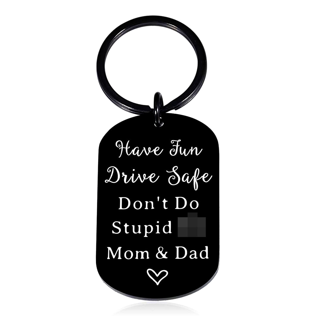 Christmas Stocking Stuffers Gifts for Son Daughter Don't Do Stupid Keychain Kids Valentines Gifts for Teens Teenagers Boys Girls from Mom Dad Funny Stocking Stuffers Birthday Graduation Gifts