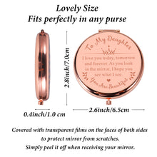 Load image into Gallery viewer, Lucullan Lepole Daughter Gift from Mom Rose Gold Compact Mirror Girls Bonus Daughter Gifts for Grown Daughter Birthday Graduation Valentines Day Gifts for Her Daughter in Law Teen Girls Gift Ideas
