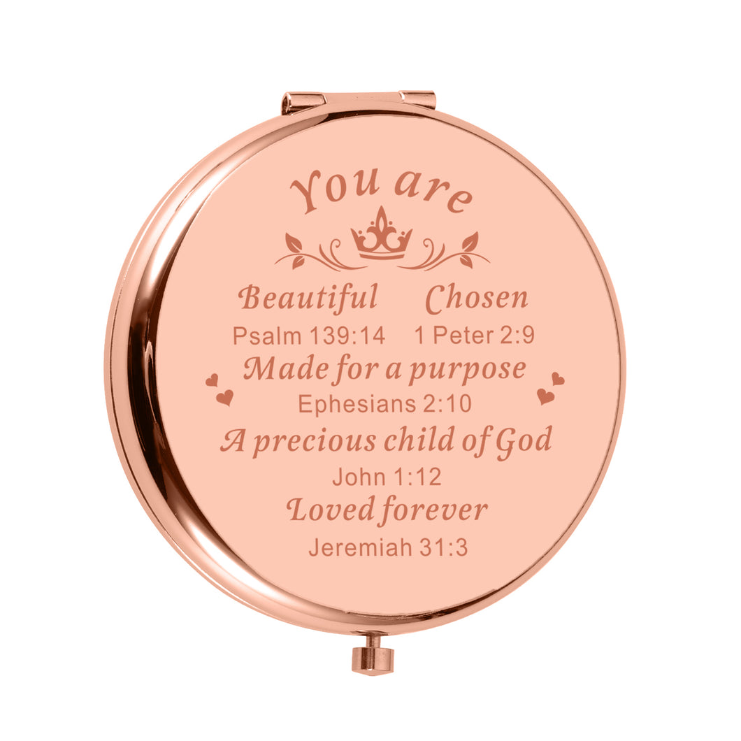 Christian Gifts for Women Bible Compact Mirror Inspirational Gifts for Women Daughter Mom Grandma Religious Gifts First Communion Gifts for Girls Catholic Sister Friends Baptism Gifts Birthday Gifts