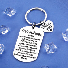 Load image into Gallery viewer, Work Bestie Gifts for Women Keychain Coworker Valentine Gifts for Female Friends Employee Appreciation Gifts Boss Lady Gifts for Women Supervisor Leader Manager Colleague Leaving Retirement Thank You
