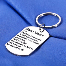 Load image into Gallery viewer, Step Dad Gifts Keychain Stepped Up Dad Gifts from Daughter Son Girlfriend Birthday Gifts for Dad Daddy Husband Him Men Stepdad Bonus Dad Gifts Christmas Gifts for Grandpa Papa Gifts Father Day Gifts
