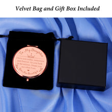Load image into Gallery viewer, Lucullan Lepole Daughter Gift from Mom Rose Gold Compact Mirror Girls Bonus Daughter Gifts for Grown Daughter Birthday Graduation Valentines Day Gifts for Her Daughter in Law Teen Girls Gift Ideas
