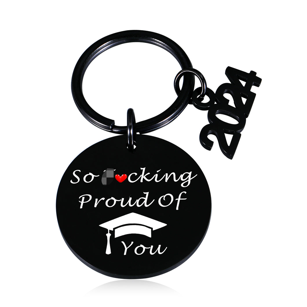 Lucullan Lepole Funny Graduation Gifts for Her Him Class of 2024 Keychain Gifts for Son Daughter from Mom Dad Christmas Gifts