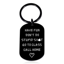 Load image into Gallery viewer, Back to School Supplies College Student Funny Keychain Gag Gifts for Son Daughter Birthday Gifts Teen Girl Gifts for Teenage Boys High School Graduate Gift Ideas Off to College Graduation Present
