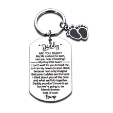 Load image into Gallery viewer, New Dad Gifts for Men Pregnancy Announcements Keychain First Time Dad Gifts from Baby Girl Boy Dad Birthday Gift Daddy Dad to Be Gifts Father Dad Christmas Gifts from Daughter Son Kids Valentines
