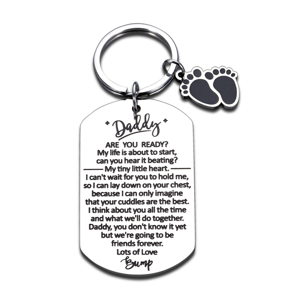 New Dad Gifts for Men Pregnancy Announcements Keychain First Time Dad Gifts from Baby Girl Boy Dad Birthday Gift Daddy Dad to Be Gifts Father Dad Christmas Gifts from Daughter Son Kids Valentines