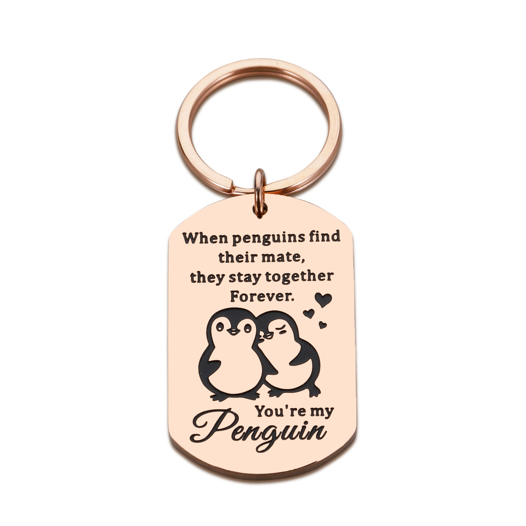 Lucullan Lepole Cute Valentines Gifts for Him Her Keychain Penguin Lovers Gifts for Boyfriend Girlfriend Birthday Gifts Wife