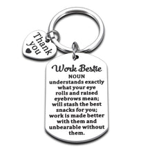 Load image into Gallery viewer, Work Bestie Gifts for Women Keychain Coworker Valentine Gifts for Female Friends Employee Appreciation Gifts Boss Lady Gifts for Women Supervisor Leader Manager Colleague Leaving Retirement Thank You
