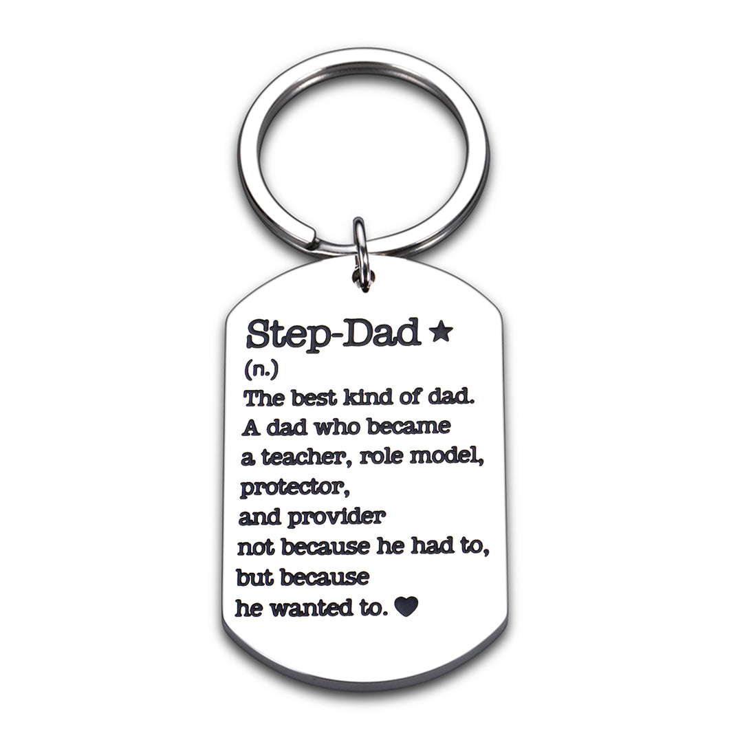 Step Dad Gifts Keychain Stepped Up Dad Gifts from Daughter Son Girlfriend Birthday Gifts for Dad Daddy Husband Him Men Stepdad Bonus Dad Gifts Christmas Gifts for Grandpa Papa Gifts Father Day Gifts