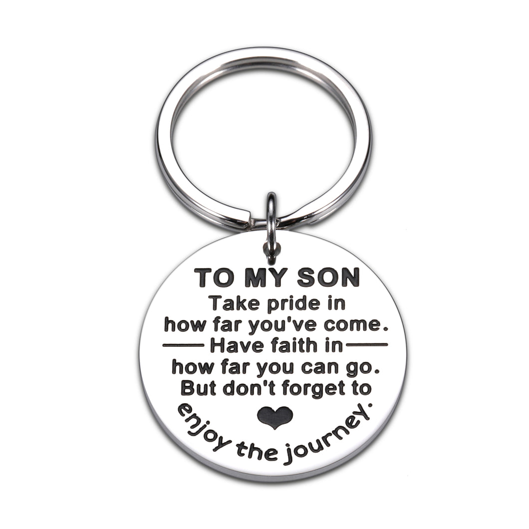 Birthday Gifts for Son Christmas Gifts for Kids Graduation Gifts for College Boys Inspirational Keychain Teenagers Sweet 16 Present Coming of Age Gifts for Adult Son Gifts from Mom Dad Back to School