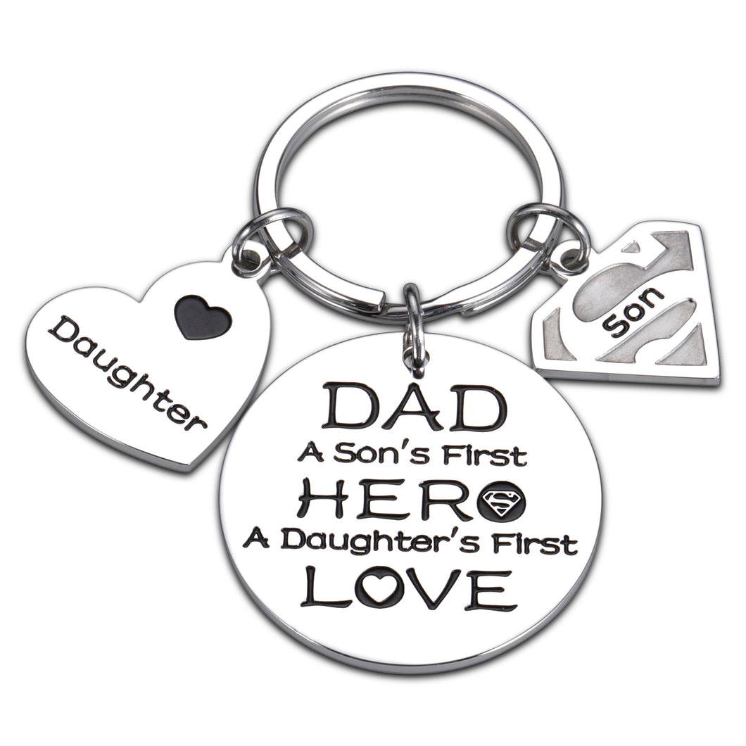 Dad Birthday Gifts from Daughter Keychain for Fathers Day Gifts from Son Wife for Dad Husband Grandpa Retirement Present for Step Father Figure Daddy to Be Thank You Gift for Papa Padre Him Men