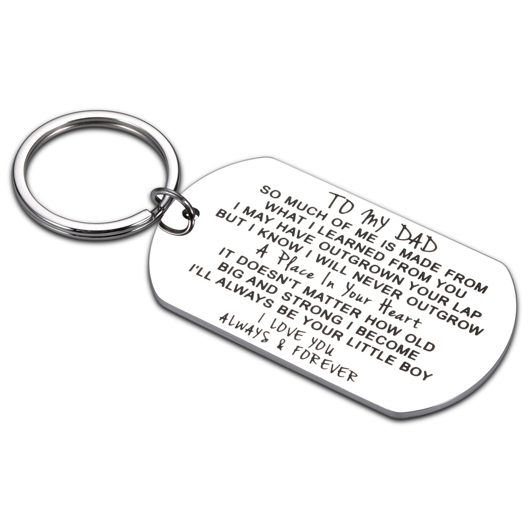 to My Dad Gifts from Son Love Keychain for Father Daddy Fathers Day Gifts for Dad Grandpa Stepdad from Kids Birthday Present to Papa Padre Father Figure for Men Him Dad Keyring