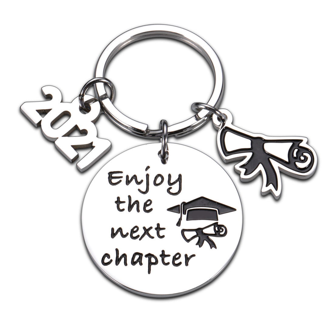 College Graduation Gifts for Her Him 2021 Grad Keychain for College Graduation Gifts for College Students Females High School Graduation Gifts for Seniors Women Teen Boys Girls Enjoy The Next Chapter