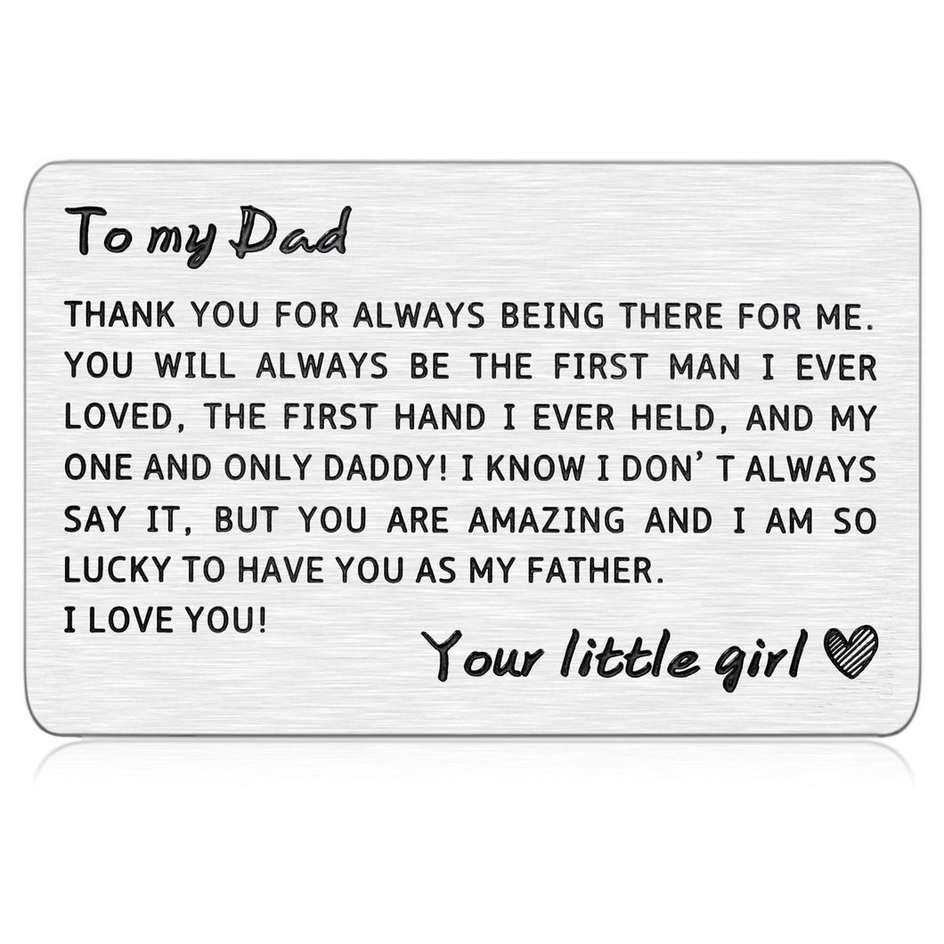 Fathers Birthday Gifts from Daughter Wife Kids to Dad Wallet Insert Card Father’s Day Thank You Present for Daddy Papa Padre Love Note for Father Figure Grandpa Wedding Men Him Husband