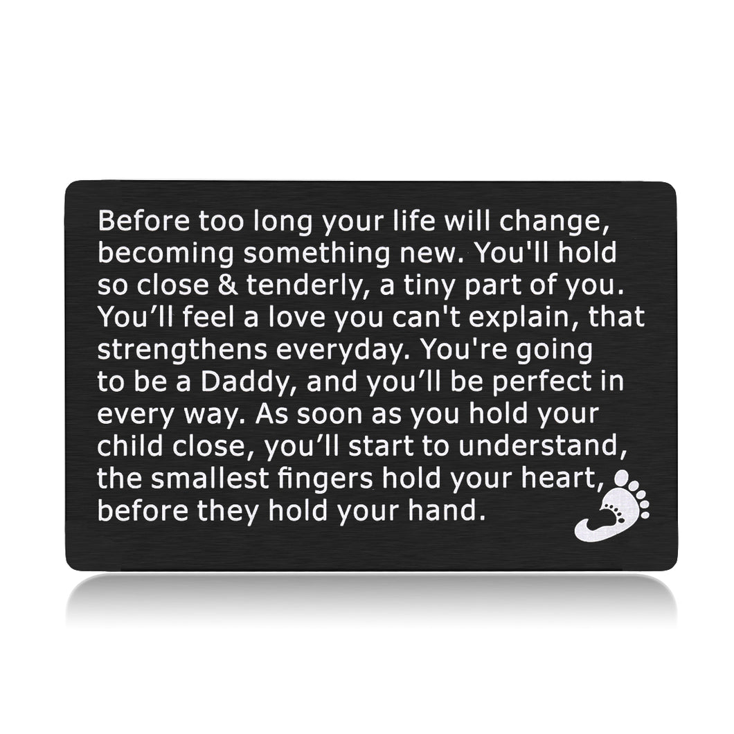 New Daddy Gifts for Men from Wife Wallet Insert Card for First Time Fathers Day Gifts Dad to Be New Baby Birth Pregnancy Announcement for Him Expectant Dad Daddy Birthday Mini Love Note