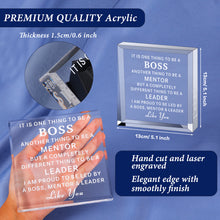 Load image into Gallery viewer, Leader Mentor Appreciation Gifts for Boss Day Gifts Acrylic Keepsake Boss Lady Gifts for Women Thank You Gifts for Men Retirement Gifts for Boss Male Christmas Office Desk Decorations Paperweight
