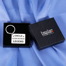Load image into Gallery viewer, Uncle Gifts from Niece Nephew Uncle Keychain Birthday Gifts for Uncle from Kids Godfather Gifts from Godchild for Baptism Godson Goddaughter Christmas Presents Keyring Uncle Godfather Legend
