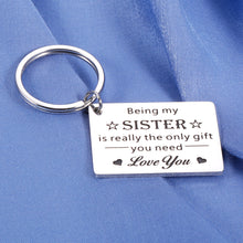 Load image into Gallery viewer, Sister Birthday Gifts from Sister Gifts for Sister in Laws Love Keychain Big Sister Gifts for Little Girls Sisters’ Day Soul Sister Gifts from brother Back to School Christmas Present Girl Friends Day
