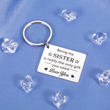 Load image into Gallery viewer, Sister Birthday Gifts from Sister Gifts for Sister in Laws Love Keychain Big Sister Gifts for Little Girls Sisters’ Day Soul Sister Gifts from brother Back to School Christmas Present Girl Friends Day
