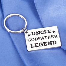 Load image into Gallery viewer, Uncle Gifts from Niece Nephew Uncle Keychain Birthday Gifts for Uncle from Kids Godfather Gifts from Godchild for Baptism Godson Goddaughter Christmas Presents Keyring Uncle Godfather Legend
