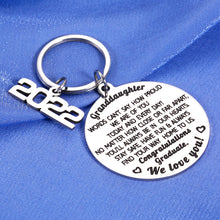 Load image into Gallery viewer, Graduation Gifts for Granddaughter Senior 2022 Keychain Graduate Gift for Grand Kids from Grandma Grandpa Grandparents to Grand Daughter Grad Presents for Her High School College Graduating Gifts
