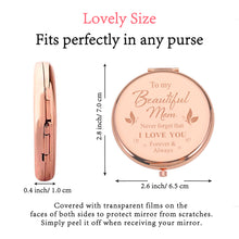 Load image into Gallery viewer, Lucullan Lepole Mom Gifts from Daughters I Love You Mom Rose Gold Compact Mirror Mom Birthday Gifts for Mom from Son Mother of The Bride Gifts for Mother in Law Stocking Stuffers for Women

