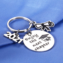 Load image into Gallery viewer, College Graduation Gifts for Her Him 2021 Grad Keychain for College Graduation Gifts for College Students Females High School Graduation Gifts for Seniors Women Teen Boys Girls Enjoy The Next Chapter
